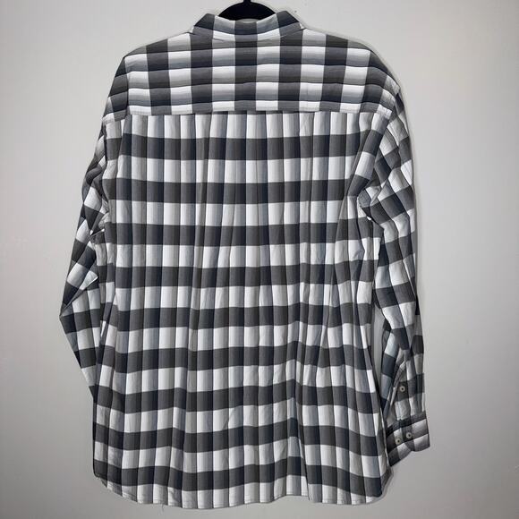 Tommy Bahama Plaid Mens Size XL Gray White Long Sleeve Button Up Casual Shirt - Picture 5 of 7